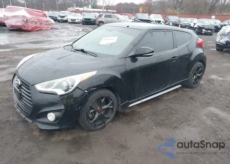 2014 Hyundai Veloster Turbo W/Blue из США, поврежденный, VIN KMHTC6AE9EU197022